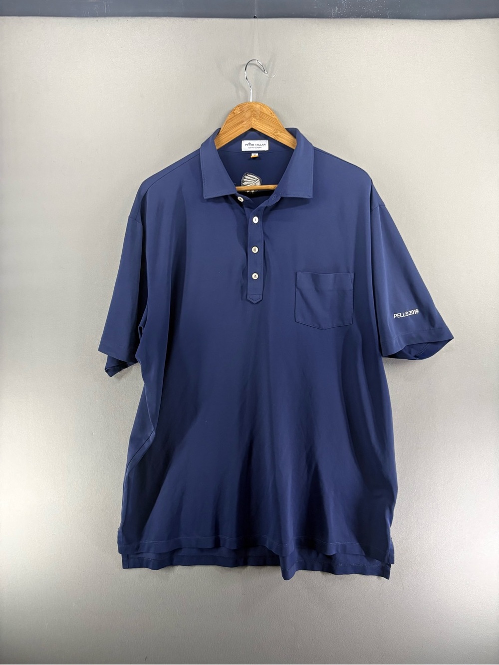 Peter Millar Men Polo Shirt Navy Size XL Logo Short Sleeve Outdoor